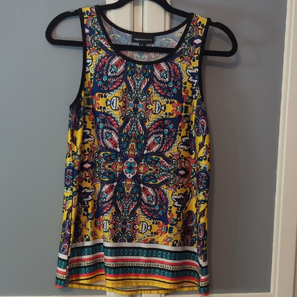 Vibrant Paisley Tank Top Boho Festival